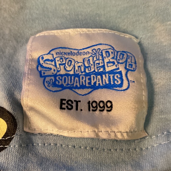 Nickelodeon Spongebob Squarepants "Happy" Tee Shirt T-Shirt Juniors Medium VGC - Picture 6 of 7